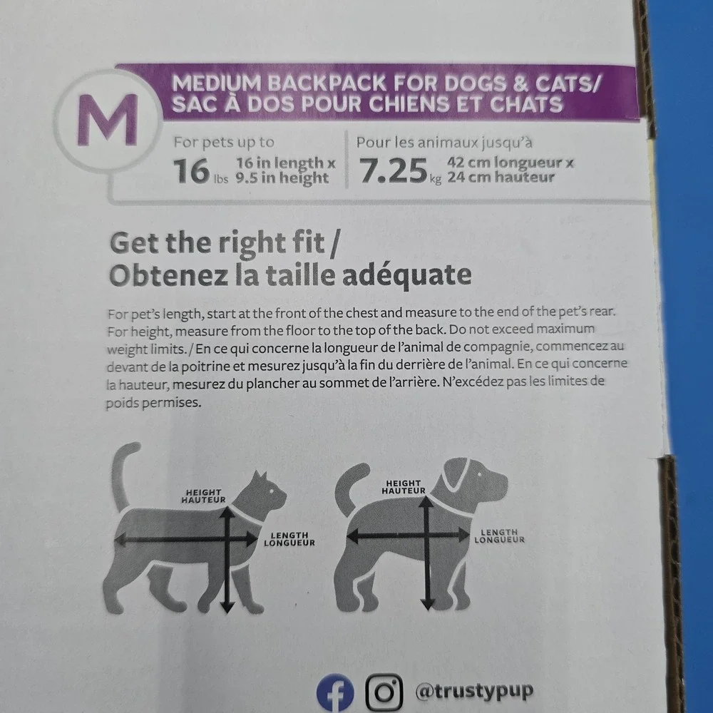 TrustyPup 2 in 1 Pet Backpack Carrier Grey Medium Airline Approved‎ NIB New